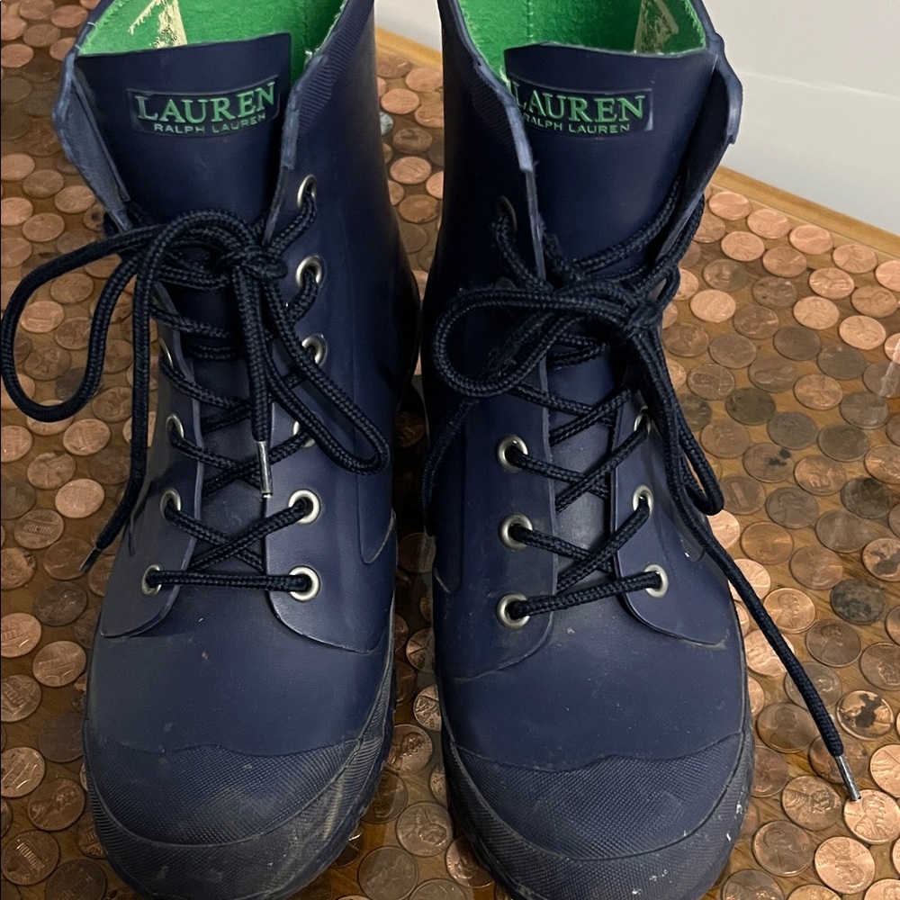 Lauren Ralph Lauren Dark Blue Lace-Up Boots
